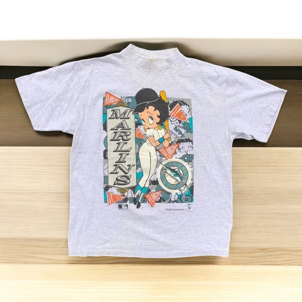 Betty Cartoon MLB Florida Marlins short sleeve T shirt H7619